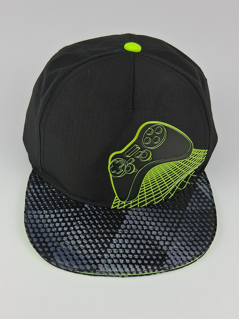 Boys Childrens Place Black & Neon Green Gaming Snapback Hat Size Small/Medium - Picture 4 of 12